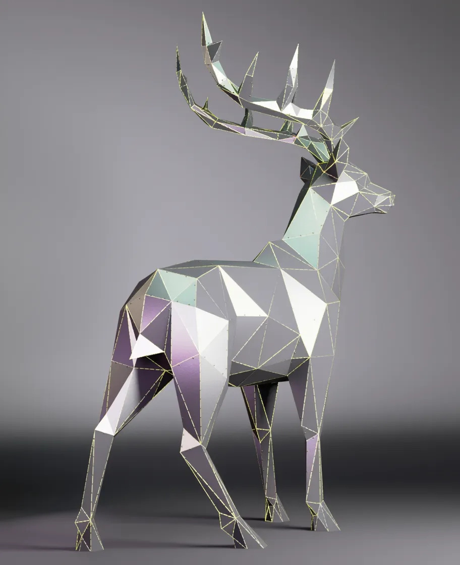 Sculpture Cerf en acier — Albert Clément