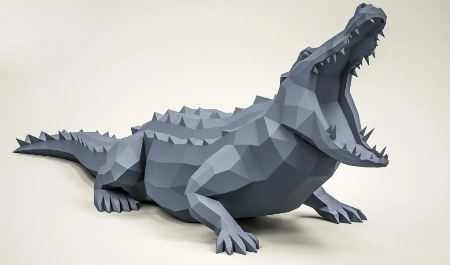 Sculpture Crocodile en acier — Albert Clément